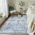 thumbnail image 3 of ZACOO 9' x 12' Large Area Rug for Living Room Bedroom Vintage Boho Rug Non-Slip Soft Foldable Accent Rug for Bedroom Office Dining Room, Blue, 3 of 9