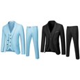 thumbnail image 1 of (2-Pack) Rinsvye Boys Formal Jacket For Job Interview Wear Tailored Fit Piece Suit For Kids Elegant Black Suit For Event Wear, 1 of 3