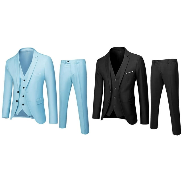 (Lot de 2) Rinsvye Veste Formelle pour Garçons pour Entretien d'Embauche, Costume Élégant Noir pour Enfants