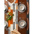 thumbnail image 5 of Table Runner Abstract Painting Graffiti Art Lattice Table Decoration for Kitchen Dinning Orange White Gray Table Decoration for Indoor Outdoor Party Wedding Decor 13x72inch, 5 of 7