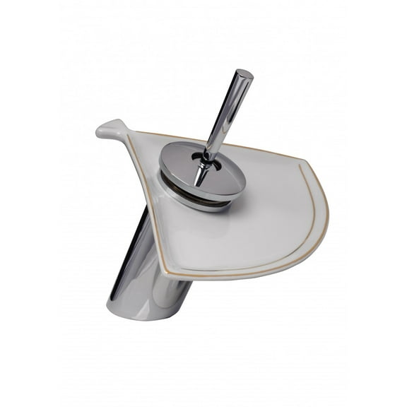 Waterfall Faucet Bathroom Sink Tap Heavy Cast Chrome Short Ceramic 7" H| Renovators Supply