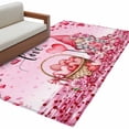 thumbnail image 2 of Area Rug for Living Room, Valentine's Day Non-Slip Indoor Large Carpet for Bedroom/Dining Room, Pink Love Gnomes Roses Ombre Romantic Washable Low-Profile Rectangle Floor Mat Runner Rugs - 2.7 x 5 Ft, 2 of 7