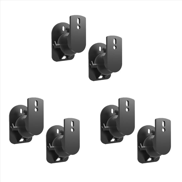 6 Piezas Soporte de Pared para Montaje de Altavoz Soporte Envolvente RotacióN Ajustable en ÁNgulo de InclinacióN y
