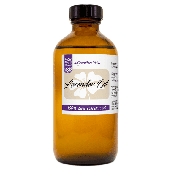 Lavender Essential Oil - 8 fl oz (237 ml) Glass Bottle w/ Cap - Therapeutic Grade by GreenHealth