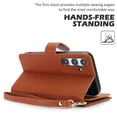thumbnail image 2 of TECH CIRCLE For Galaxy S23 Wallet Case with Card Holder,PU Leather Flip Folio Shell Magnetic Closure Wrist Strap Kickstand Shockproof Protective Cover for Samsung Galaxy S23 6.1" 2023,Brown, 2 of 6