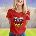 thumbnail image 2 of TSADFHJI T-Shirt Blanc Femme Mode Décontractée Imprimé Col Rond Manches Courtes Pull TG Rouge, 2 of 4