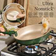 CAROTE 21-Piece Nonstick Pots and Pans Set, Ceramic Cookware Set with Detachable Handle and Lids, Induction Compatible, Green