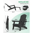 thumbnail image 4 of WINSOON Folding Adirondack Chair Five-Gear Adjustable Backrest, Adirondack Retractable Ottoman, Weather Resistant with Cup-Holder for Outdoor, Fire Pit, Patio, Garden, Lawn, 380lbs(Black), 4 of 4