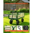thumbnail image 3 of VEVOR Pull-Along Wagon for Kids, 39 in Toddler Wagons with Foldable Wooden Panel & Handle, Supports up to 551 lbs, 10" All-Terrain Tires, Utility Wagon Cart Birthday Present for Kids Gardening Beach, 3 of 9