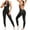 Black, variant on Women's Crisscross Backless Sports Romper Long Sleeve Yoga Jumpsuit L-XL