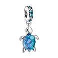 thumbnail image 3 of Summer New Glass Turtle Starfish Sea Horse Silver Charm Bead Fit Original Pendant Bracelets DIY Ocean Series Jewelry, 3 of 6