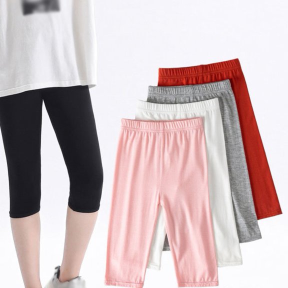 Girls Bike Shorts Under Dresses Dance Cotton Short Leggings Kids Active Safety Shorts for Playground Gym Sports for Kids Height 90-153cm, 1/5 Pack
