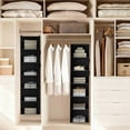 thumbnail image 2 of Closet Hanging Storage Shelves, 6-Shelf Hanging Closet Organizer with Bamboo Inserts, Foldable Closet Organizers and Storage for Bedroom,Sturdy Hook Closet Storage W/ 2 Side Pockets,Gray, 2 of 8