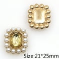 thumbnail image 1 of 20Pcs/Lot 21*25MM Alloy Pearl Rhinestone Flat Bottom Sewing Buckle Handmade DIY Apparel Wedding Decoration Accessories Light Orange, 1 of 6