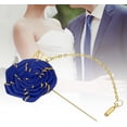 thumbnail image 5 of Rose Brooch Pin Cloth Flower with Gold Leaf Brooch, Lapel for Men Wedding Accessories, 5 of 5
