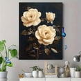 thumbnail image 4 of Qisvanset 12x16 Inch Cream Rose Floral Canvas Wall Art, Soft Bloom Vintage Romantic Bedroom Wall Decor, 4 of 8