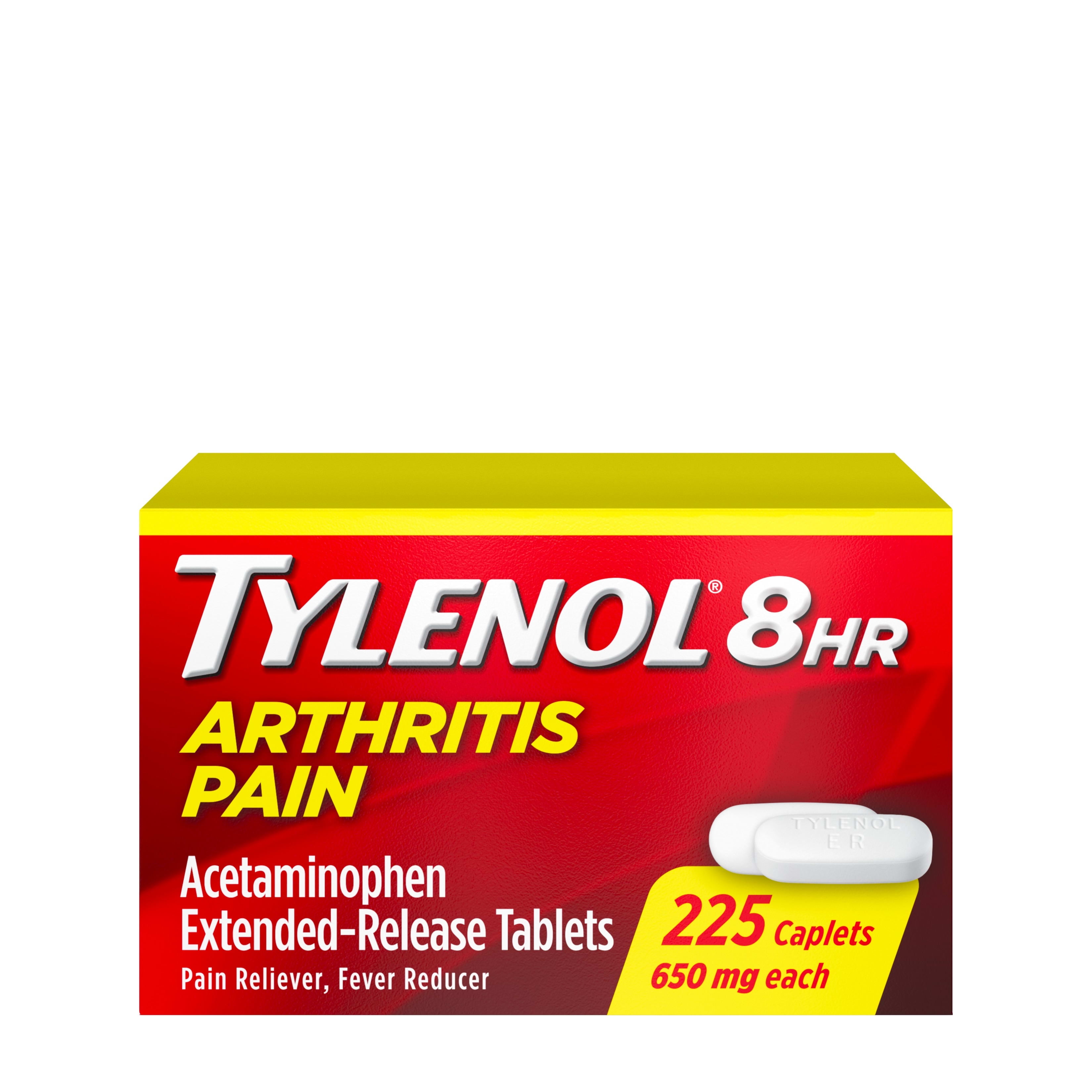 Tylenol 8 Hour Arthritis & Joint Pain Acetaminophen Caplets, 225 Count - Walmart.com