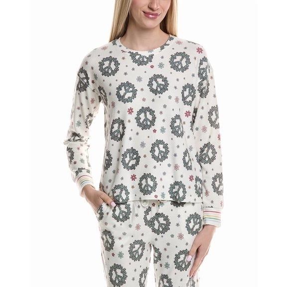 PJ Salvage womens  Joy World To The World Top, s, White