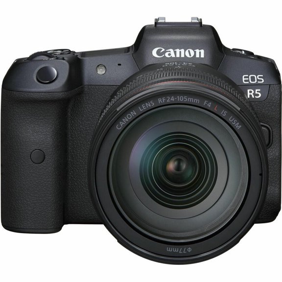 Restored Canon EOS R5 Mirrorless Camera with RF 24-105mm f/4L IS USM Lens, 45MP, 8K Video, Wi-Fi, Bluetooth, International version, Black