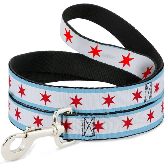 Buckle-Down Pet Leash, Dog Leash, Chicago Flag, 4 Feet Long 1.0 Inch Wide