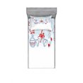 thumbnail image 2 of Ambesonne Christmas Fitted Sheet & Pillow Sham Set, Retro, Full, White Orange and Blue, 2 of 3