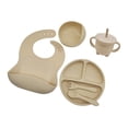 thumbnail image 3 of 6Pcs Silicone Feeding Set Silicone Suction Bowl Set for Boys Girls Kids Beige, 3 of 9