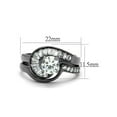 thumbnail image 2 of 1.38 Ct Round and Bagguete Cz Gray Stainless Steel Wedding Ring Set Womens Size 6, 2 of 5