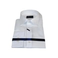 thumbnail image 3 of Men 100% Fancy Cotton Shirt Manschett Quesste Turkey Slim Fit 6041-03 White, 3 of 7