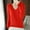 Red, variant on Up to 65% off Pitauce Sweater for Women Solid Color V Neck Knitted Long Sleeve Tops Casual Loose Fit Pullover Basic Bottoming Tops Sweater