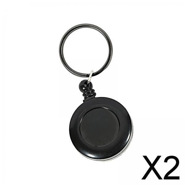 2x Llavero Retráctil con Clip para Cinturón, Carretes de Insignia Retráctiles, Cordón para Llave de Personal con Cable de Nailon, Soporte para Llavero 2 piezas