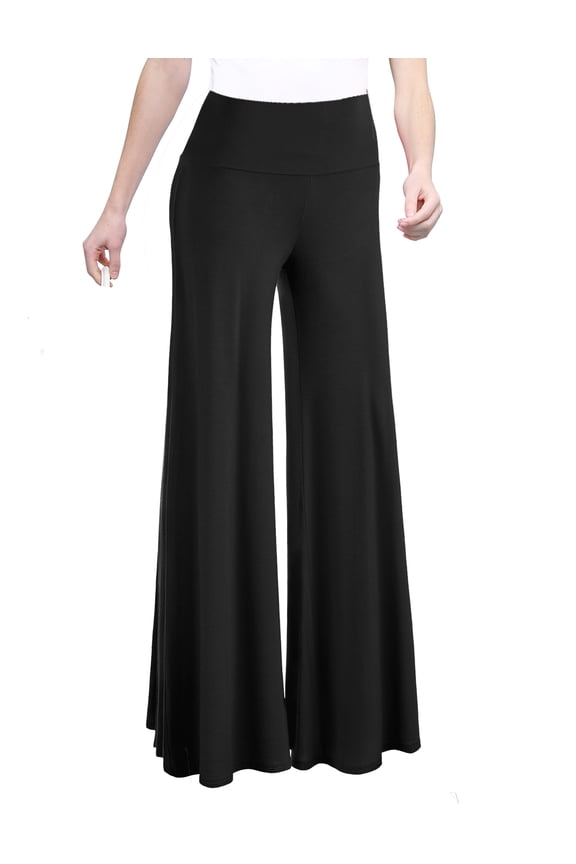 Women's Chic Palazzo Lounge Pants XXXXXL BLACK