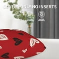 thumbnail image 4 of Valentines Day Pillow Covers 18x18 Set of 2, Red Black Love Heart Valentines Decorations Throw Pillow Covers Outdoor Valentine Day Holiday Farmhouse Cushion Case for Home Couch Sofa, 4 of 7