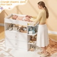thumbnail image 4 of Linor Baby Changing Table Dresser with 2 Drawers, 4 Open Shelves, Anti-tip, and Storage Shelves, Sturdy, Easy-clean, White, 4 of 8