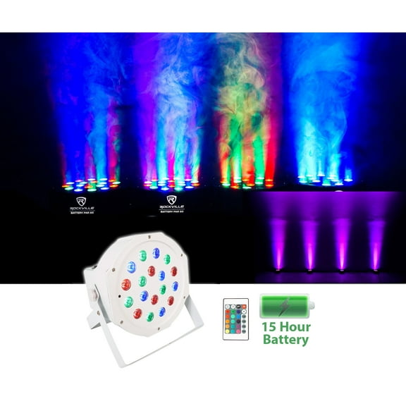 Rockville BATTERY PAR 50 White Church Stage Design Rechargeable Wash Up-Light