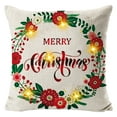 thumbnail image 2 of Fundas de almohada navideñas iluminadas de 45,7 x 45,7 cm, con luces LED, decorativas de estilo rústico, para decoración del hogar, sofá o interior., 2 of 6