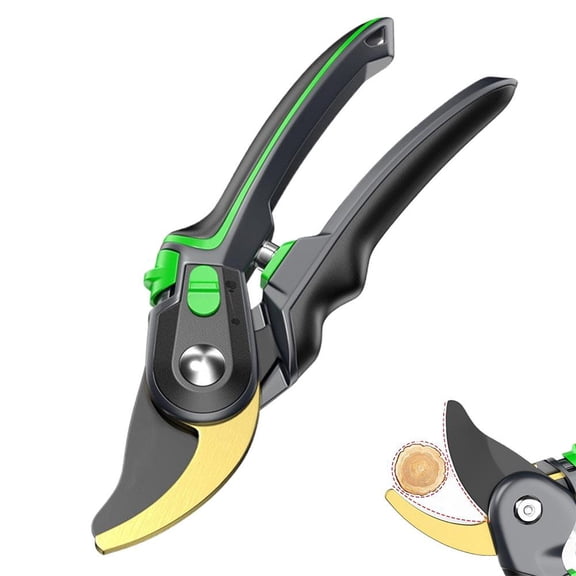 Professional Bypass Pruning Shears, SK-5 High Carbon Steel Garden Clippers with Ergonomic & Lock, Handle