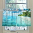 thumbnail image 4 of Ryvnso Summer Beach Half Curtains Sets Tier 2 Panels Short Curtain Rod Pocket 27"W x 24"L, 4 of 7