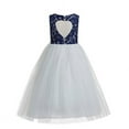 thumbnail image 3 of Ekidsbridal Floral Lace Heart Cutout Flower Girl Dress Wedding Tulle Beauty Pageant Junior Bridesmaid Christening Gown 172F 14, 3 of 4