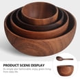 thumbnail image 5 of WHAMVOX Set of 2 Acacia Wood Bowls 13x13x6cm - Dinnerware, Salad, Baby & Dessert Tableware, 5 of 8