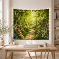 thumbnail image 5 of Flower Garden Stone Path Through Sunlit Forest, Peaceful Cottagecore for Garden Lovers, Botanical Wall Art, Mother's Day Gift, Tapestry Wall Hanging for Bedroom and Living Room, 5 of 7