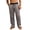01-Gray, variant on Ecqkame Men's Cotton Linen Loose Pants Solid Color Elastic Waist Casual Pant Lightweight Comfortable Outdoor Beach Trousers Gray S