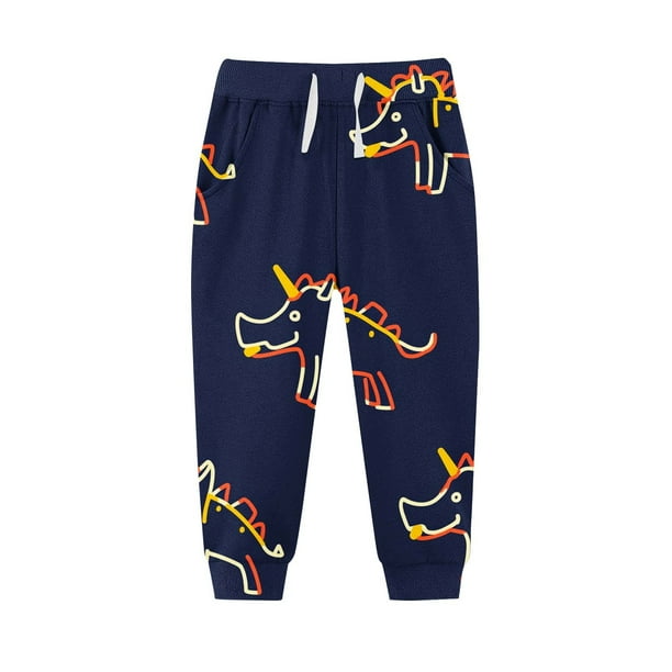 Cowsor Toddler Kids Cotton Active Jogger Pants,Kids Cartoon Sweatpants Casual Lounging Bottoms