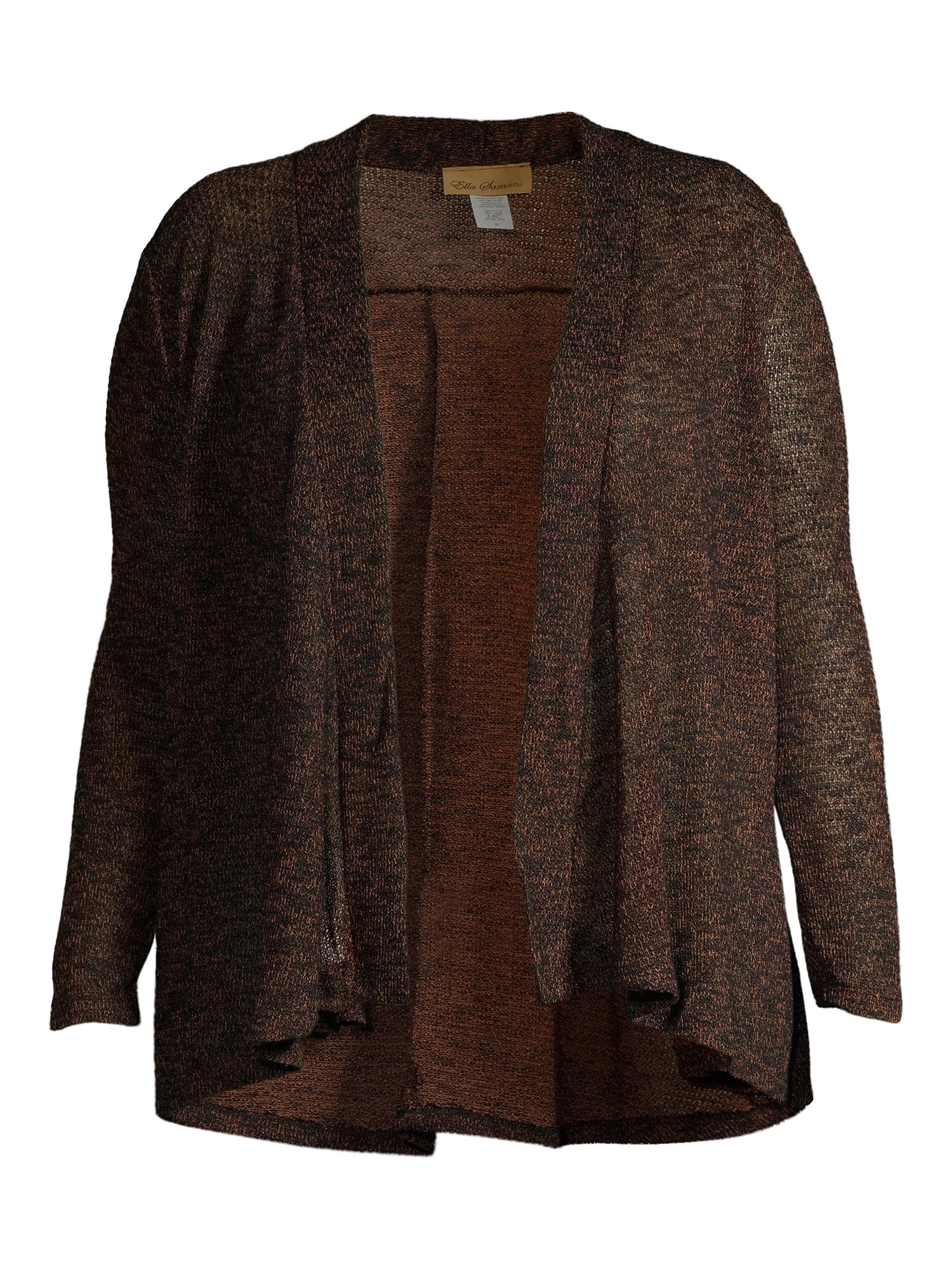 Ella Samani Women's Plus Size Textured Open-Front Cardigan