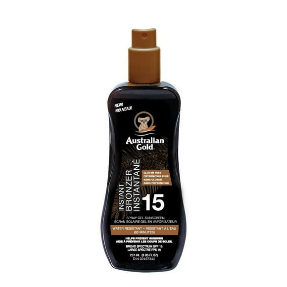Australian Gold Bronzer Instantante Ecran Solaire Gel En Vaporisateur FPS 15