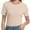 Khaki, variant on Womens Scoop Neck T Shirts Basic Ribbed Tees Fitted Tshirt Plain Short Sleeve Tops Casual