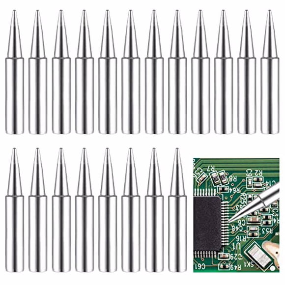 Eigraketly Herramientas de soldadura de 20 piezas, punta de para soldar pequeña de alto rendimiento, juego de cabeza de dureza pura, suministros Herramientas eléctricas