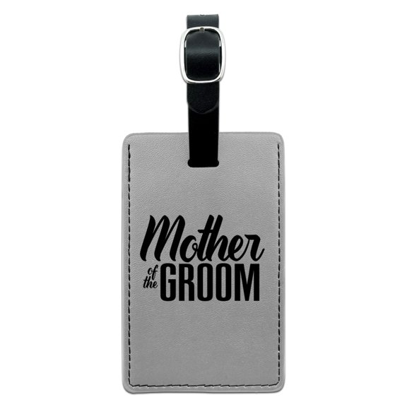 Mother of the Groom Wedding Rectangle Leather Luggage Card Suitcase Carry-On ID Tag