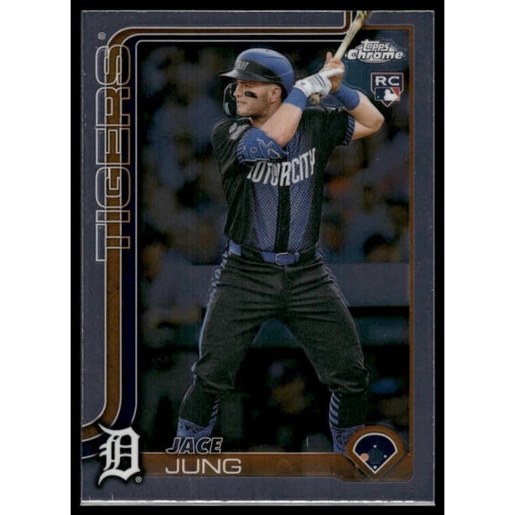 2025 Topps Chrome Jace Jung #225 RC Baseball Card Detroit Tigers