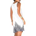 thumbnail image 4 of BJYX Sundress Femmes Casual Robe d'Été Cou Sans Manches Plissé Imprimé Beachwear Tank Sundresses Swing Robe, 4 of 5