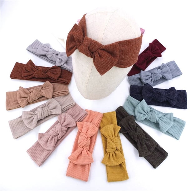 Baby Headband Solid Color Twist Knitted Cotton Wide Turban Bow Knotted Headwrap Girls Hairband Hair Accessories Scrunchies10 He Qiyong unisex